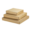 closed pizza boxes stacked in size order - Thumbnail