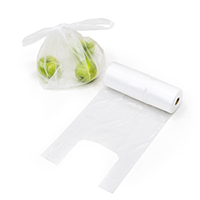 Perforated poly bags on a roll